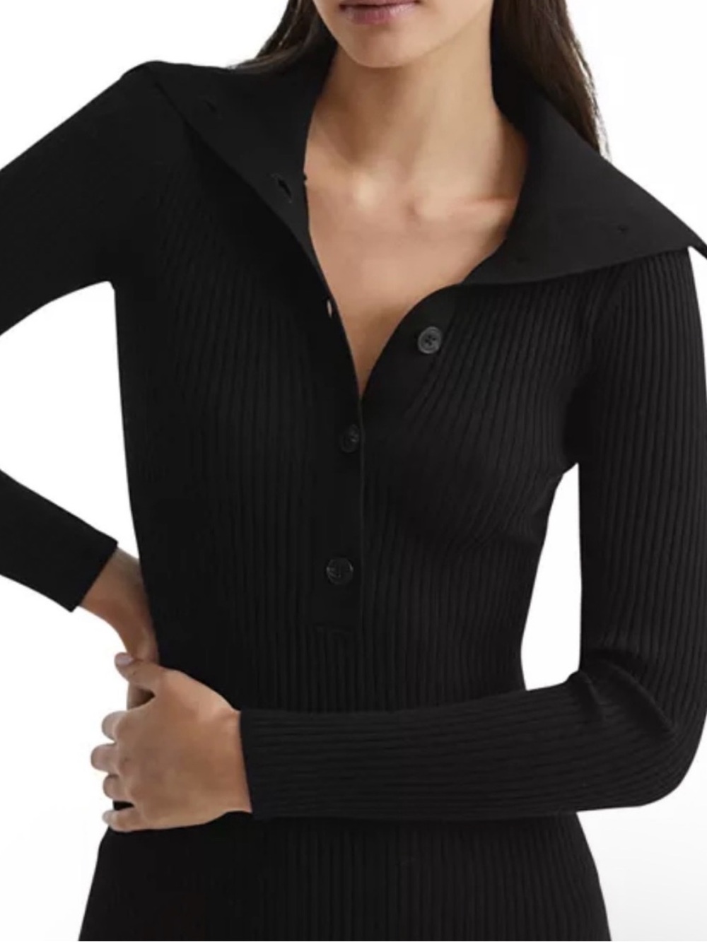 Reiss Maddison Rib Knit Midi Dress size XS